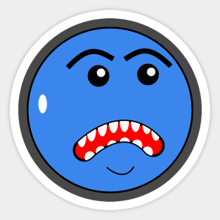 Mr Angry Blue Ball Sticker